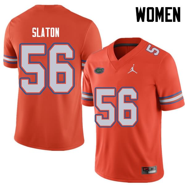 NCAA Florida Gators Tedarrell Slaton Women's #56 Jordan Brand Orange Stitched Authentic College Football Jersey TOV3364DN